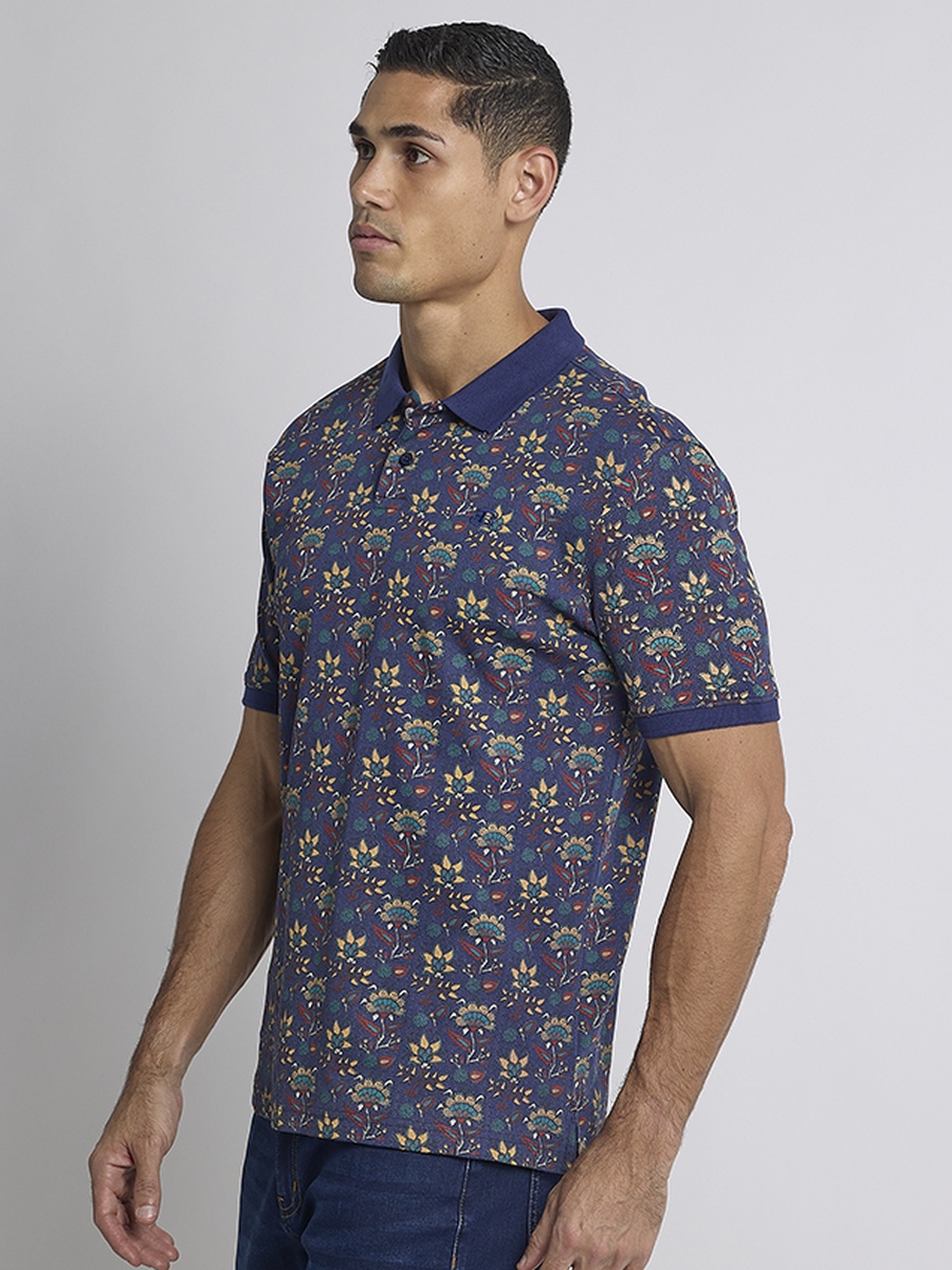 Floral Print Short Sleeves Polo T-Shirt