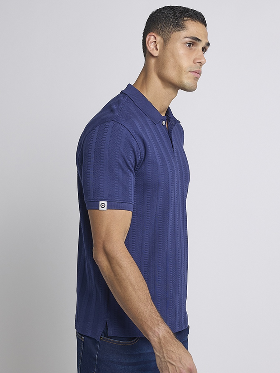 Textured  Short Sleeves Polo T- Shirt