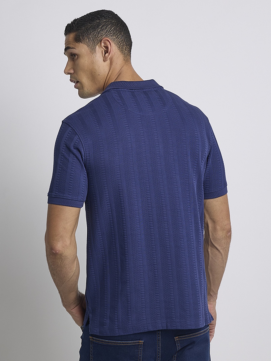 Textured  Short Sleeves Polo T- Shirt