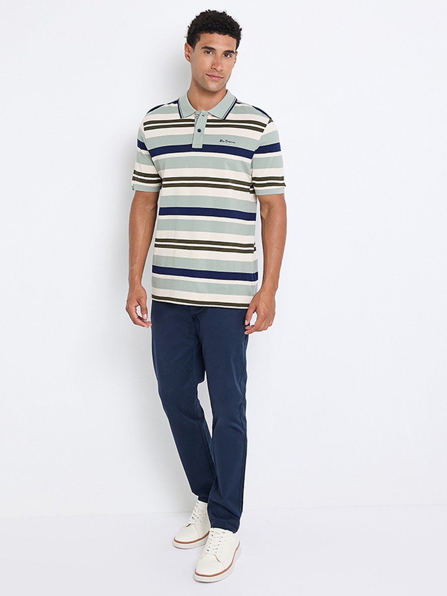 Striped Short Sleeves Polo T-Shirt