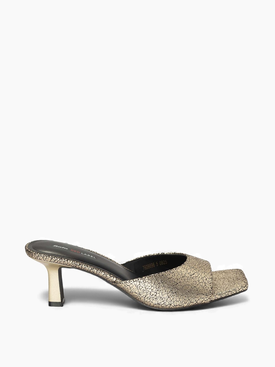 Kitten Heel Slip-On Sandals