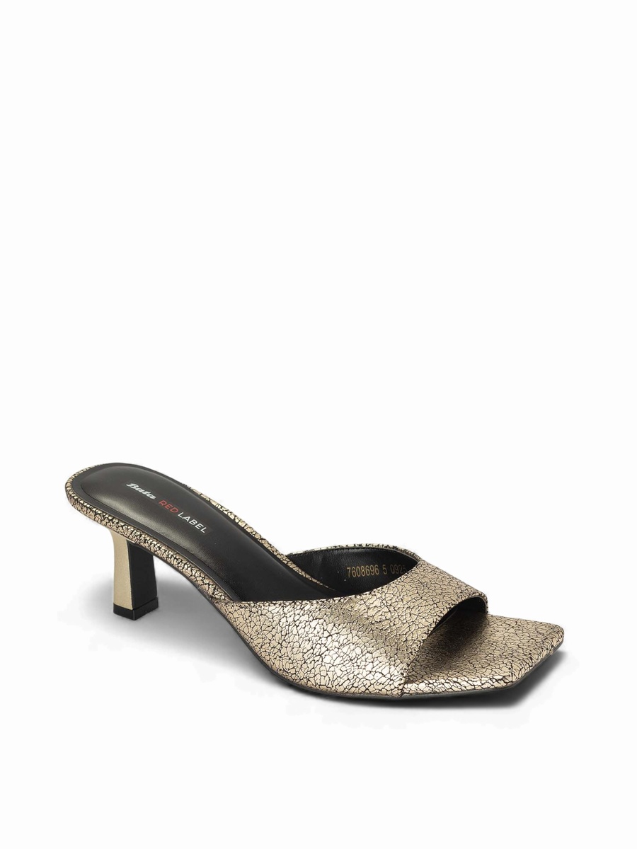Kitten Heel Slip-On Sandals