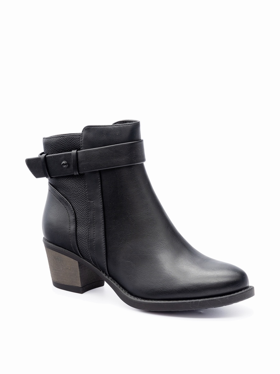 Buckle Detail Ankle Heel Boots