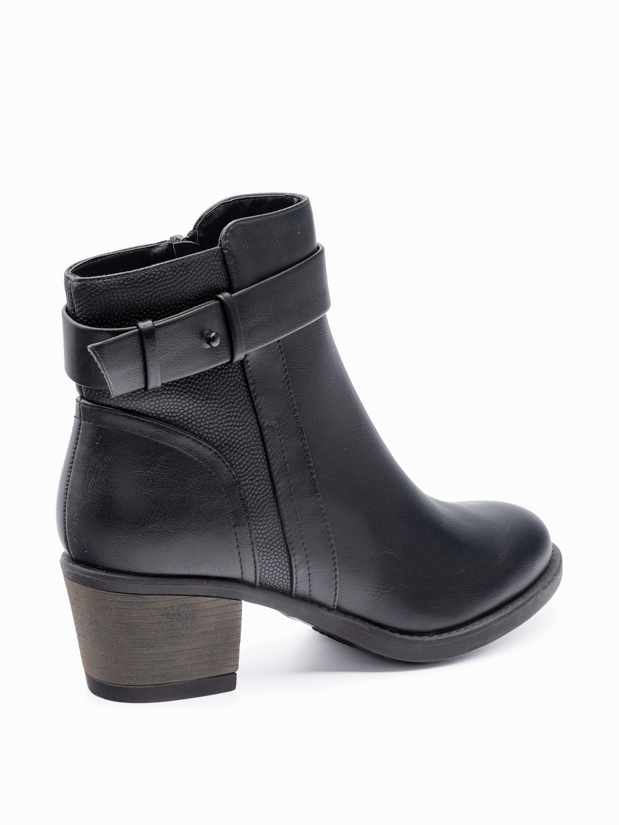 Buckle Detail Ankle Heel Boots