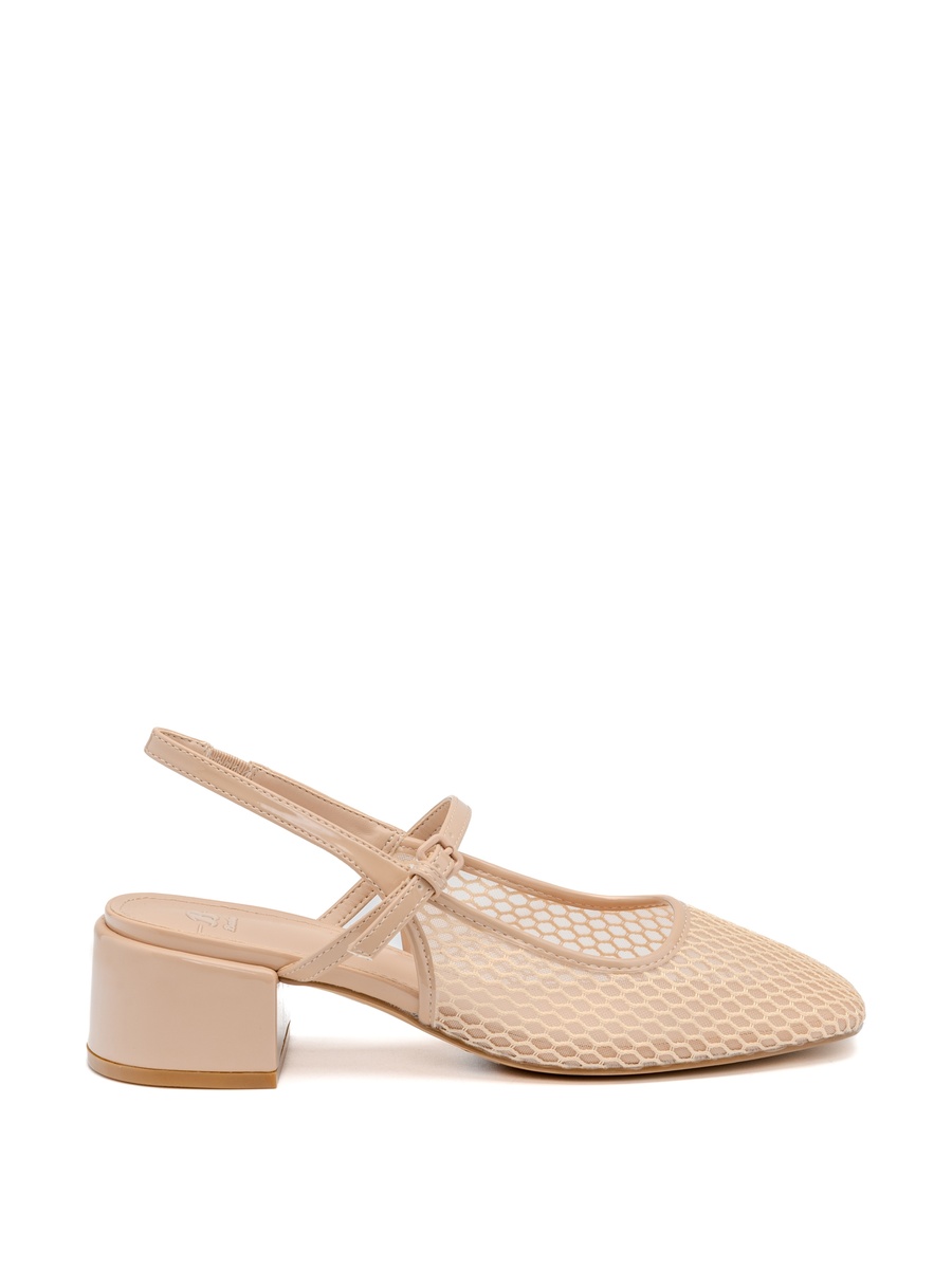 Pointed Slingback Block-Heel Shoes