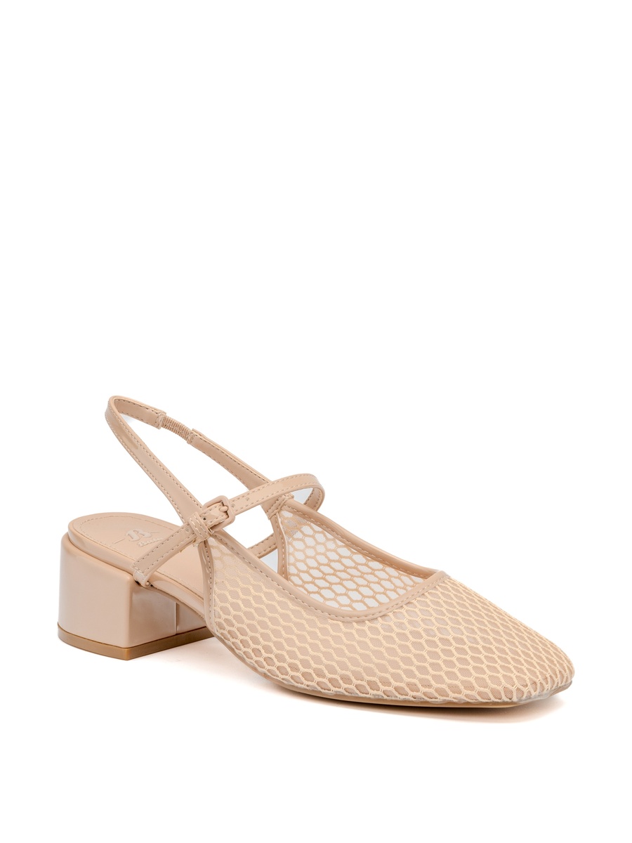 Pointed Slingback Block-Heel Shoes