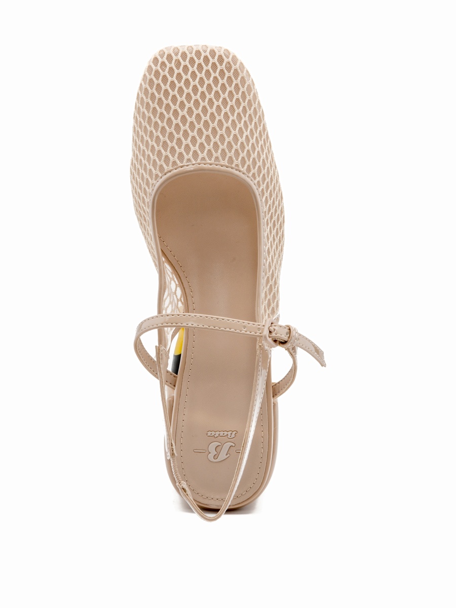 Pointed Slingback Block-Heel Shoes