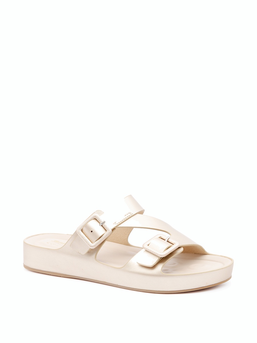 Double-Buckle Footbed Slide Sandals