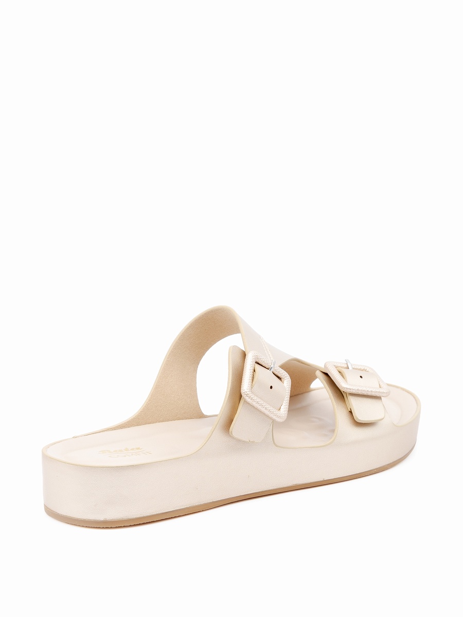 Double-Buckle Footbed Slide Sandals