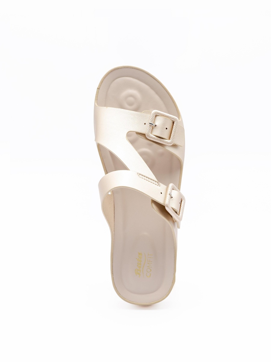 Double-Buckle Footbed Slide Sandals