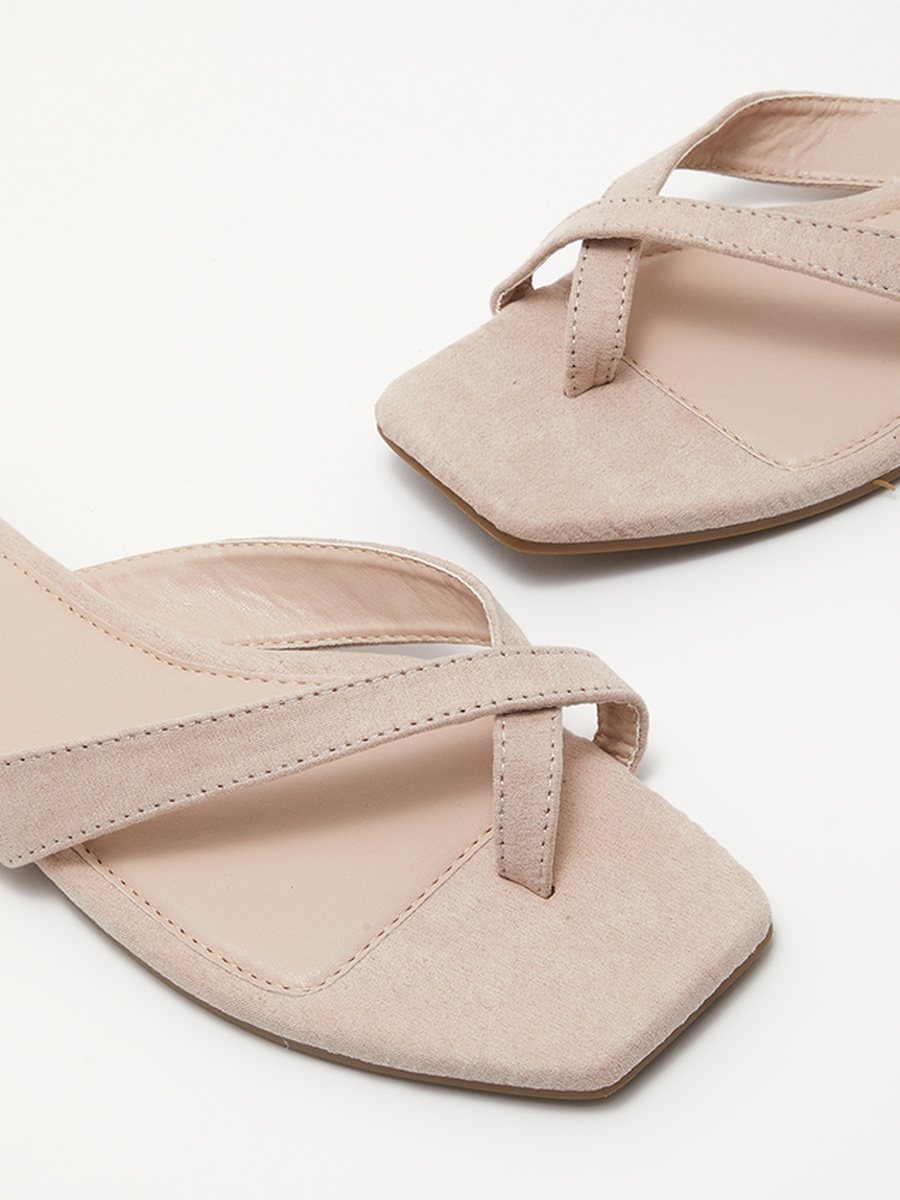 Plain Thong Toe Ring Flat Sandals
