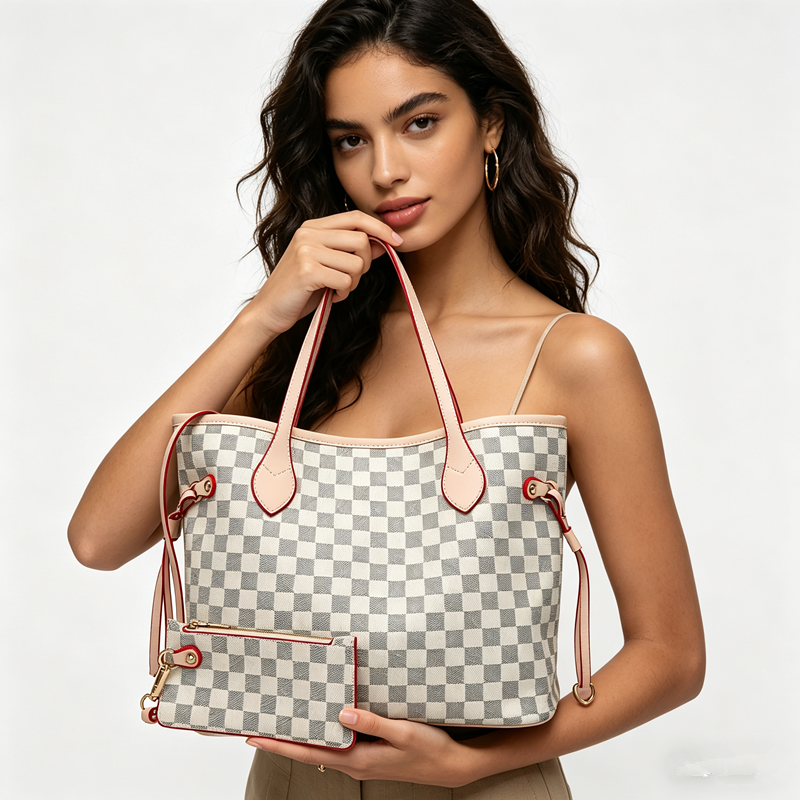 Multi-Color Checkered Tote Bag