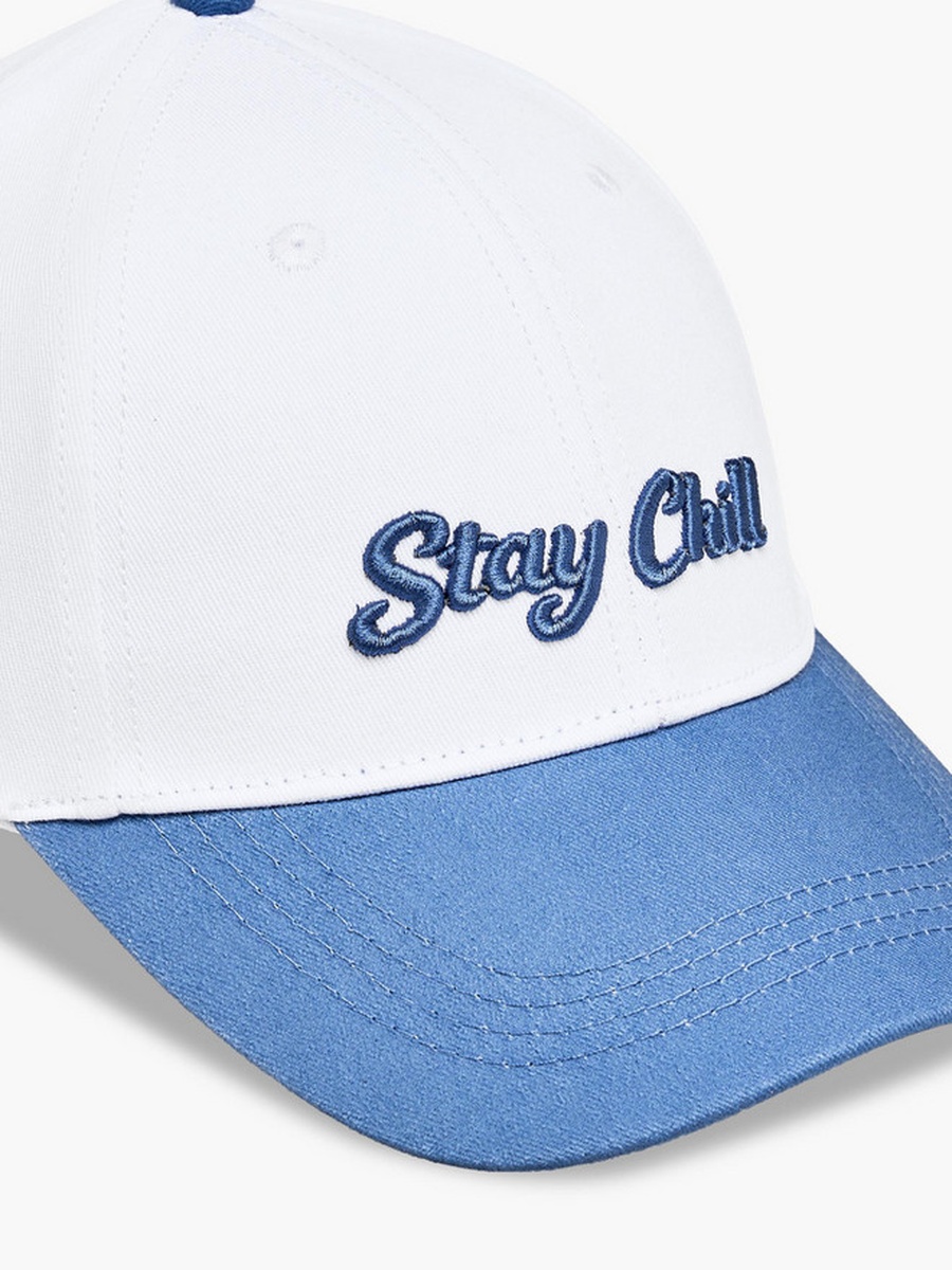 Men Cap with Slogan Embroidery