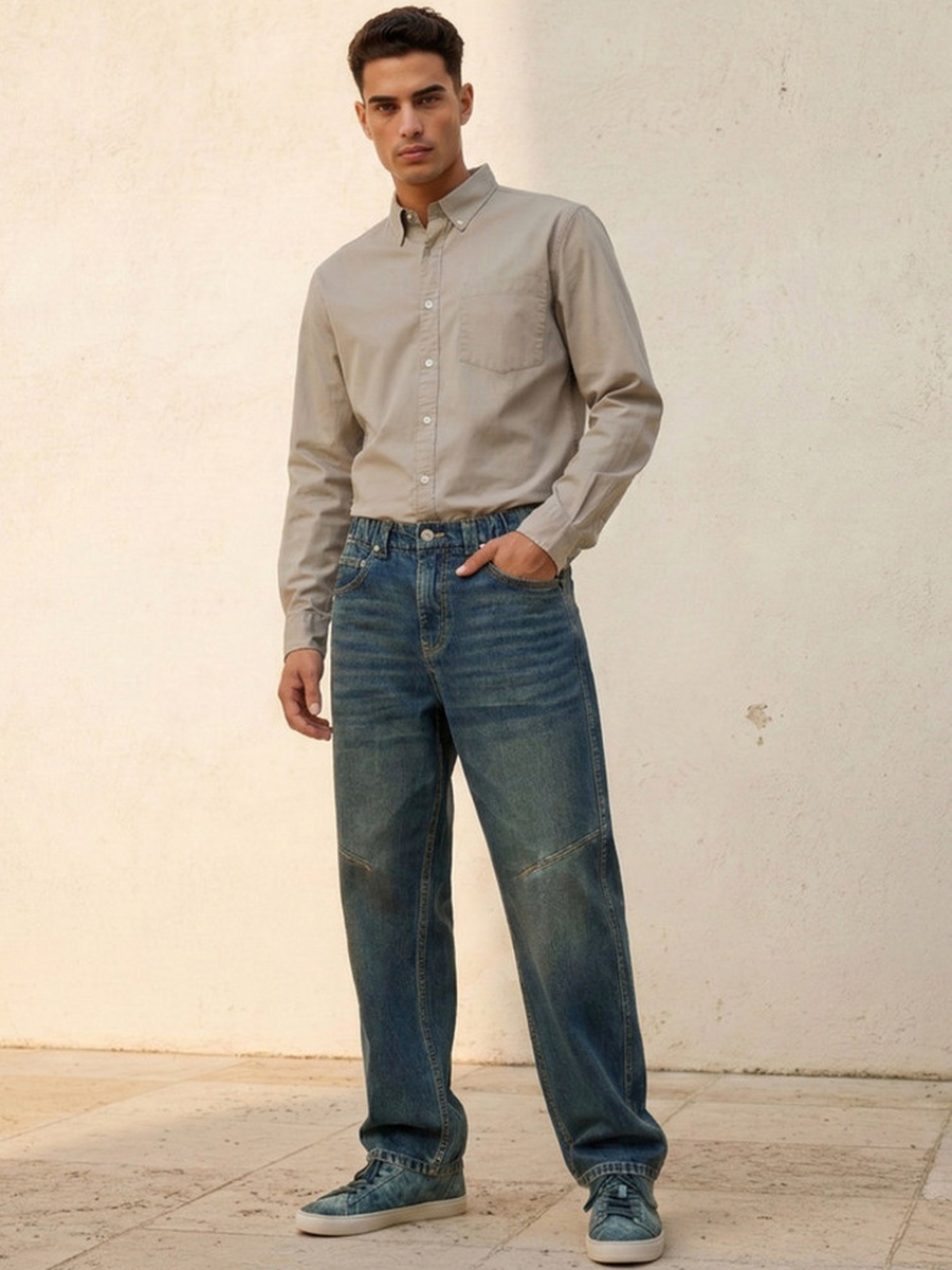 Baggy Fit Mid-Rise Jeans