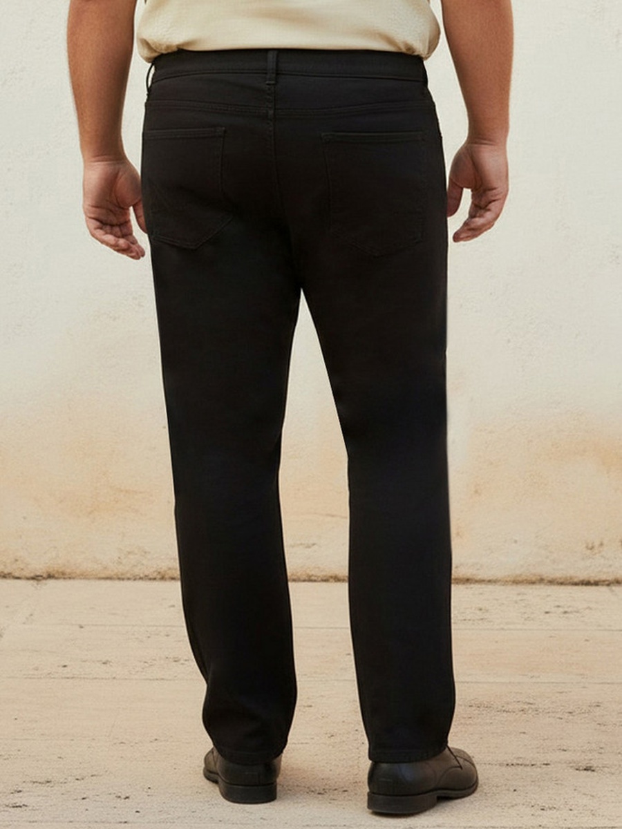 Men Regular Fit Flexi Waist Drawstring Detail Jeans