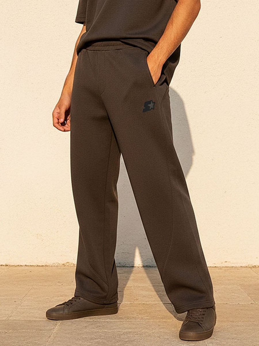Regular Fit Interlock Joggers with Panelled Design