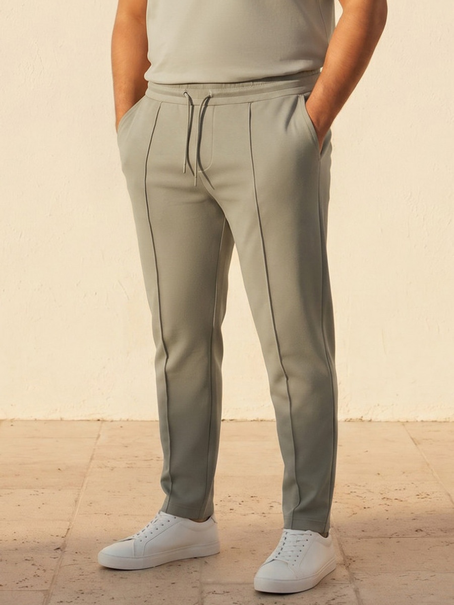 Plus Regular Fit Joggers with Pintuck Detail