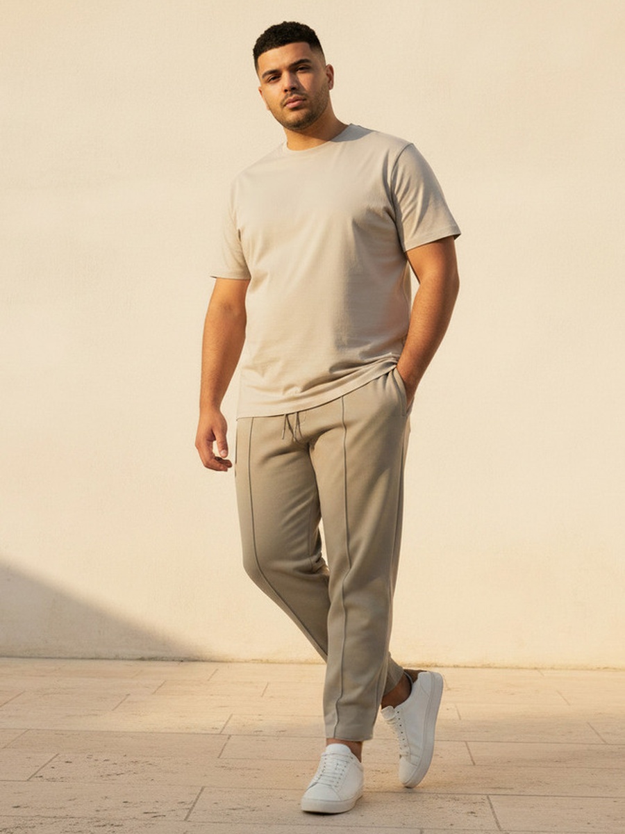Plus Regular Fit Joggers with Pintuck Detail