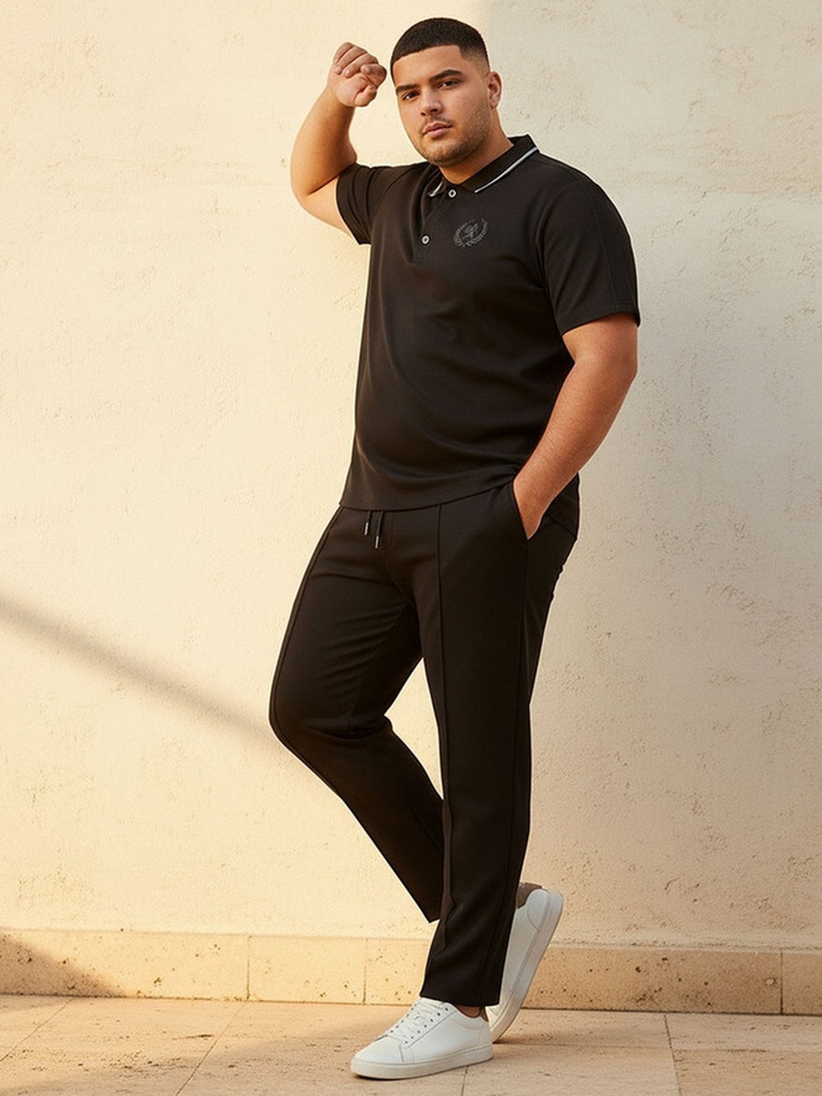 Plus Regular Fit Joggers with Pintuck Detail