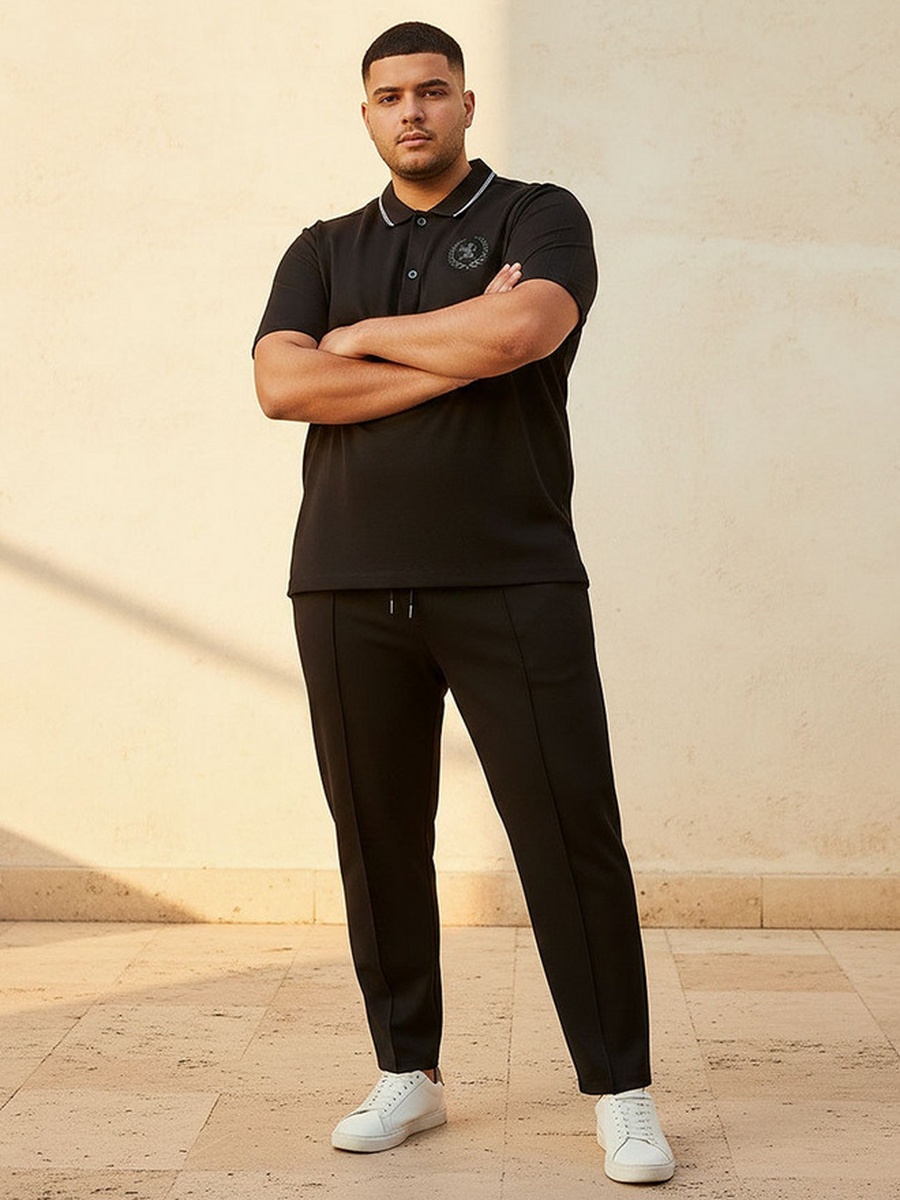 Plus Regular Fit Joggers with Pintuck Detail