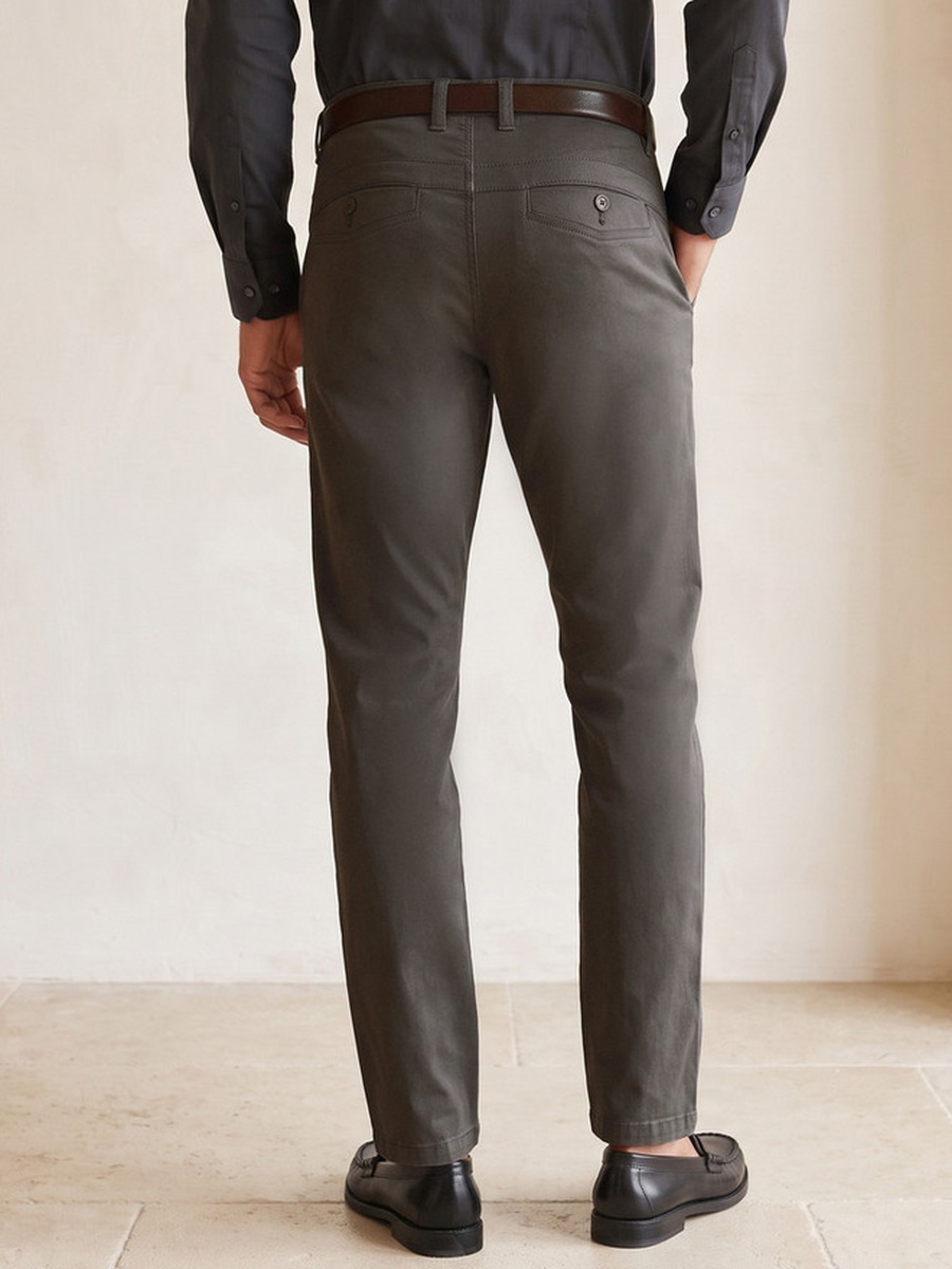 Slim Fit Belted Cotton Chinos