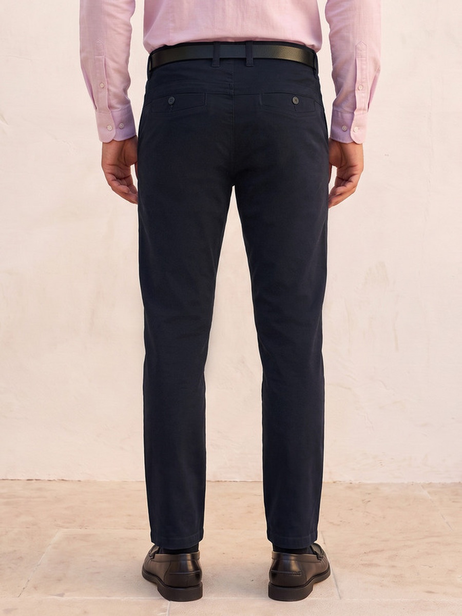 Slim Fit Belted Cotton Chinos