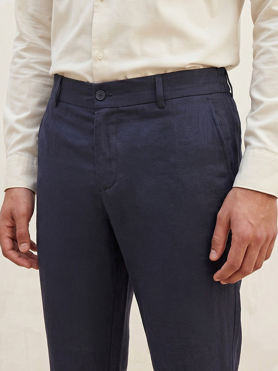 Regular Fit Linen Blend Trousers
