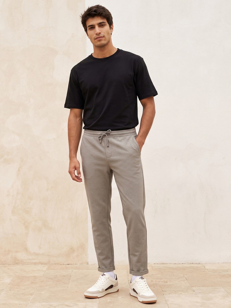 Regular Fit Pique Trousers