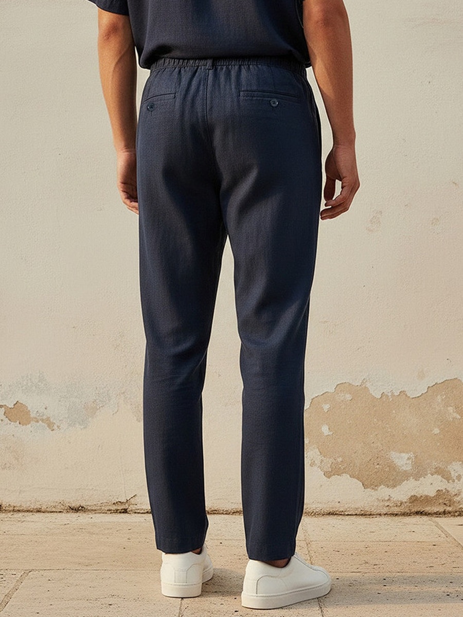 Relaxed Fit Linen Blend Pants