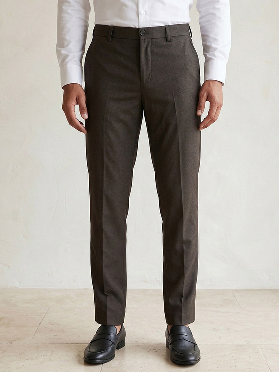 Slim Fit Dobby Formal Trousers