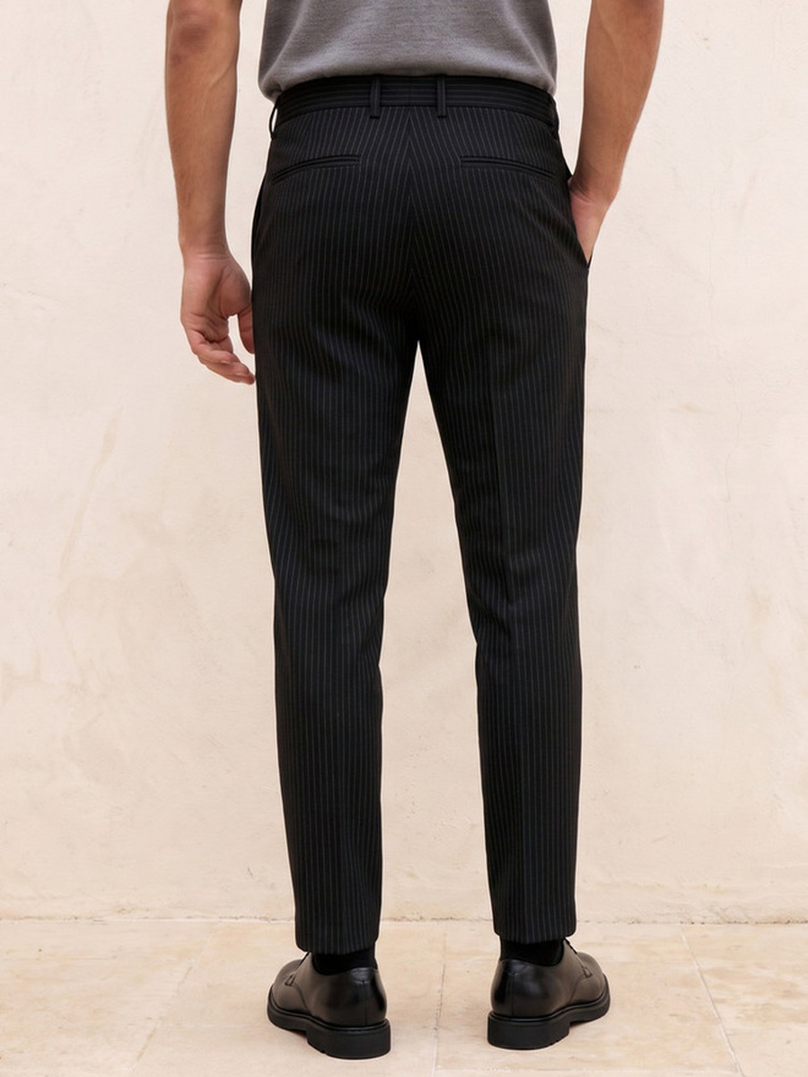 Regular Fit Striped Formal Trousers