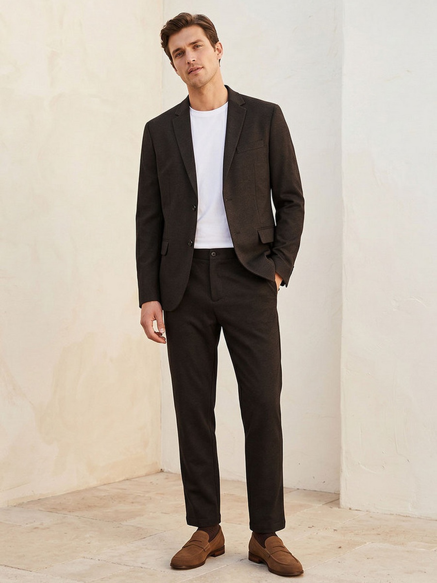 Regular Fit Dobby Formal Trousers