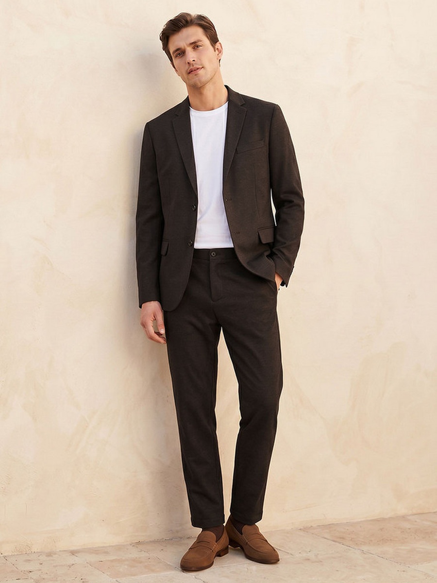 Regular Fit Dobby Formal Trousers