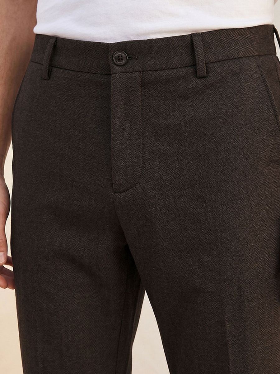 Regular Fit Dobby Formal Trousers