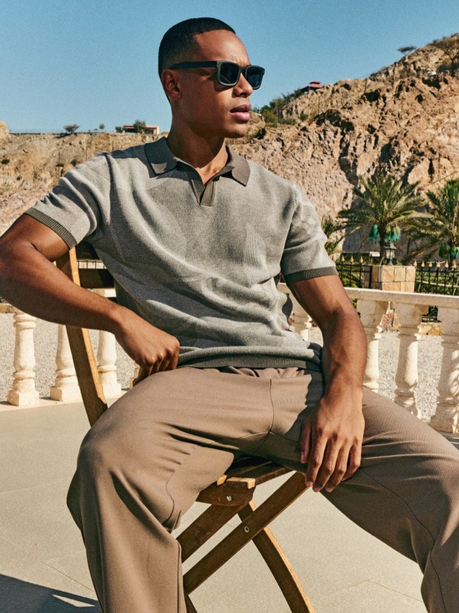 Short Sleeves Jacquard Polo T-Shirt
