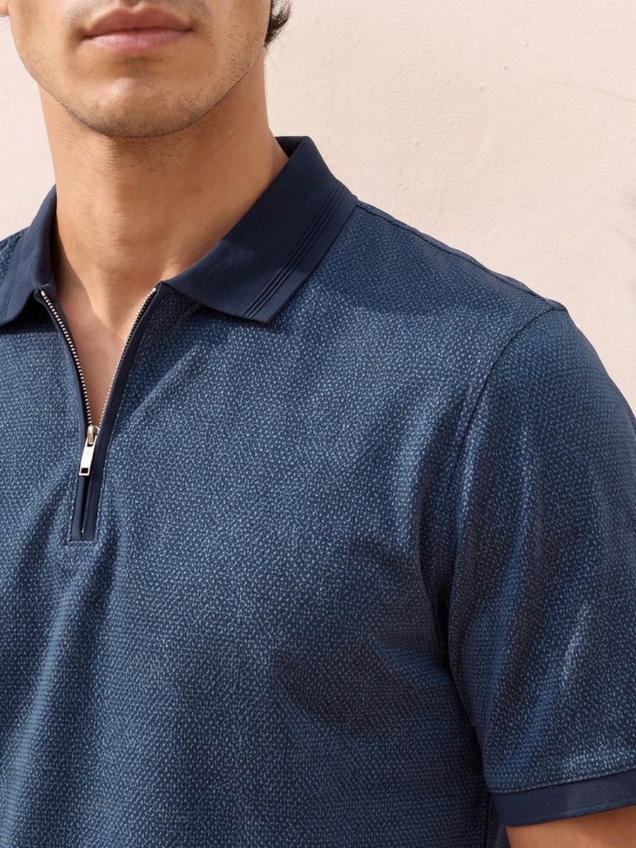 Short Sleeves Textured Polo T-Shirt