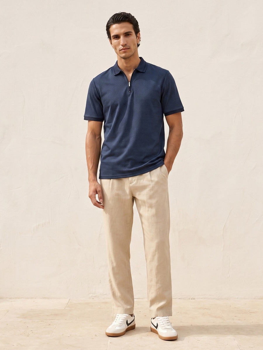 Short Sleeves Textured Polo T-Shirt