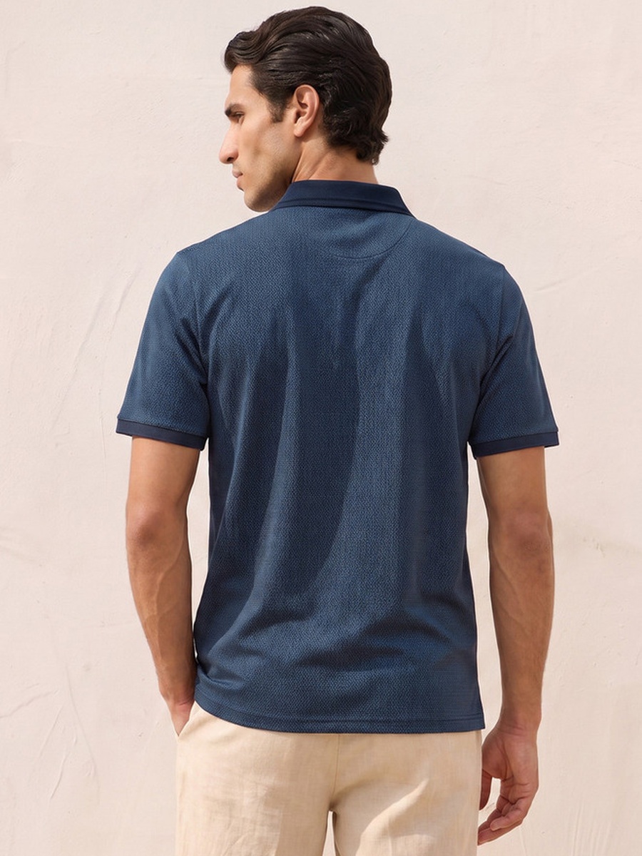 Short Sleeves Textured Polo T-Shirt
