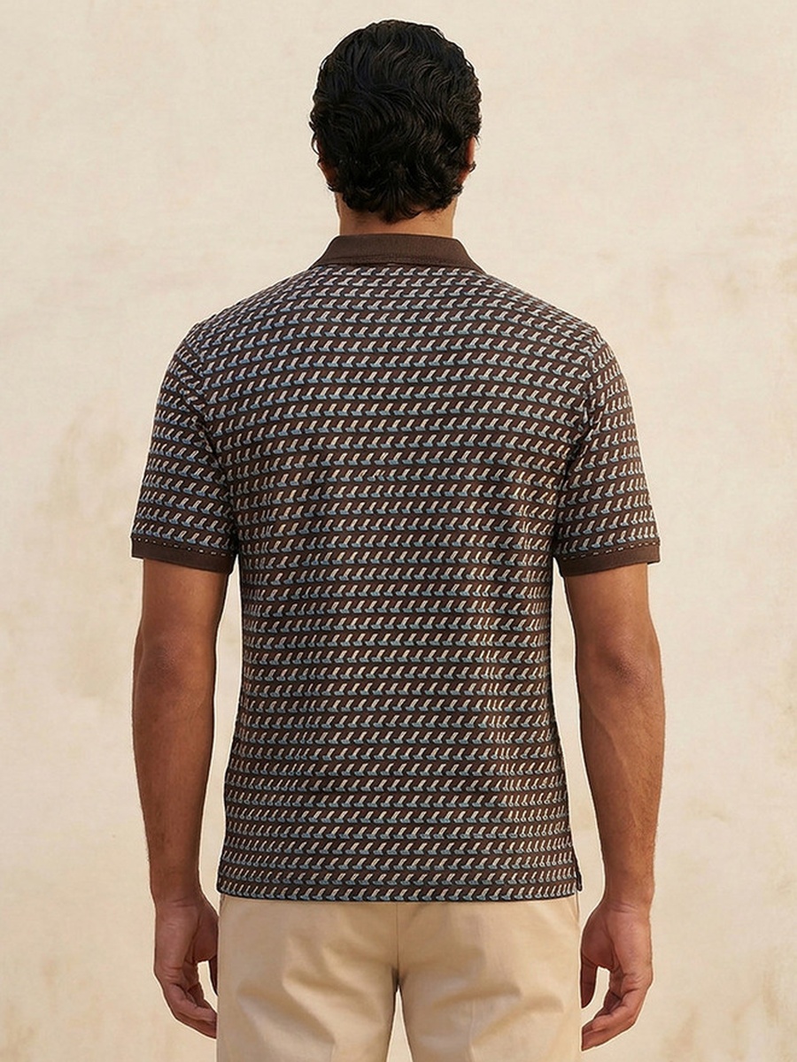 Short Sleeves Textured Polo T-Shirt