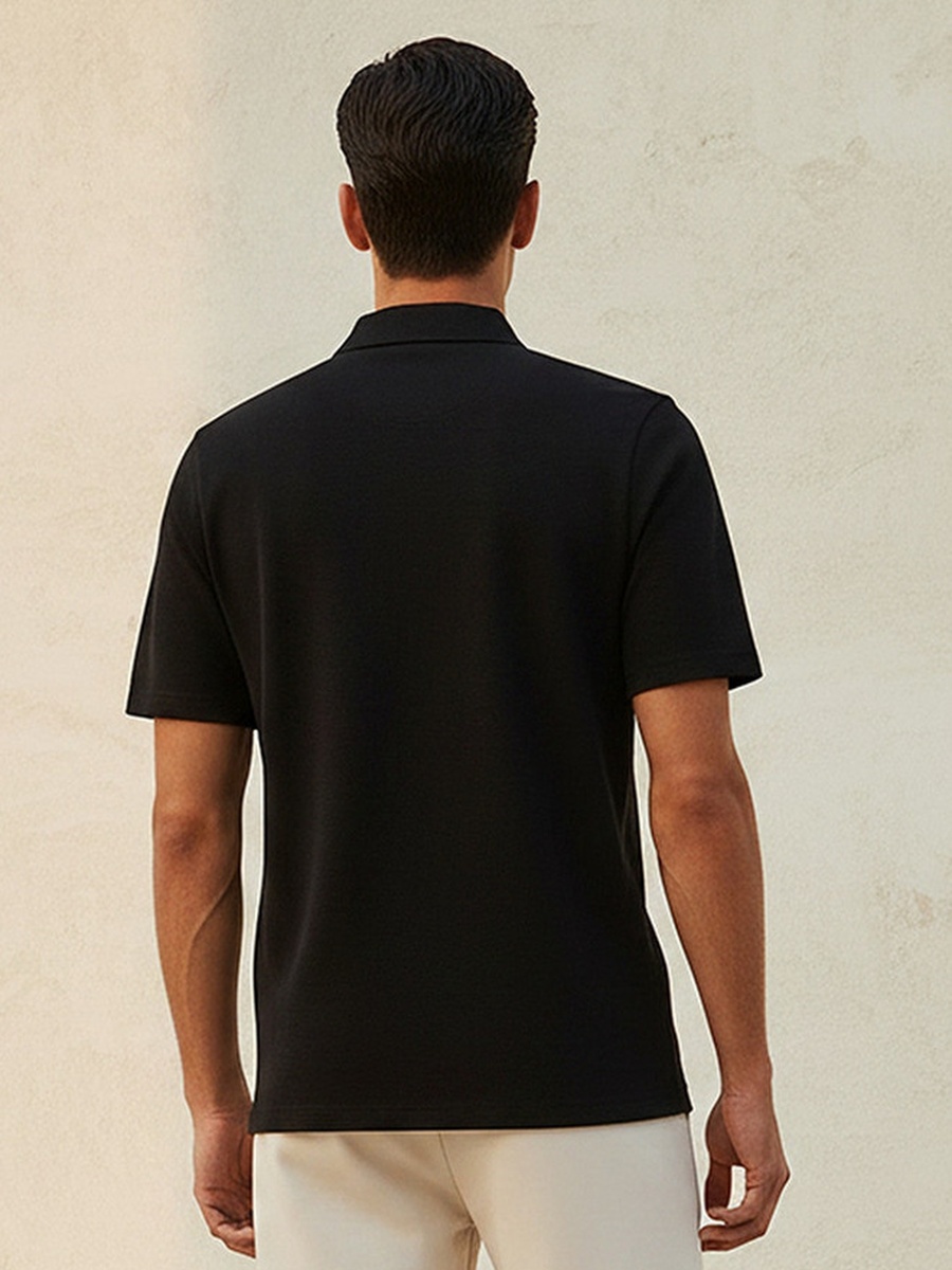 Short Sleeves Textured Polo T-Shirt