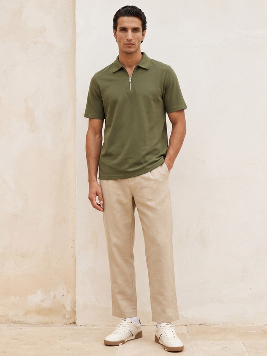Short Sleeves Textured Polo T-Shirt