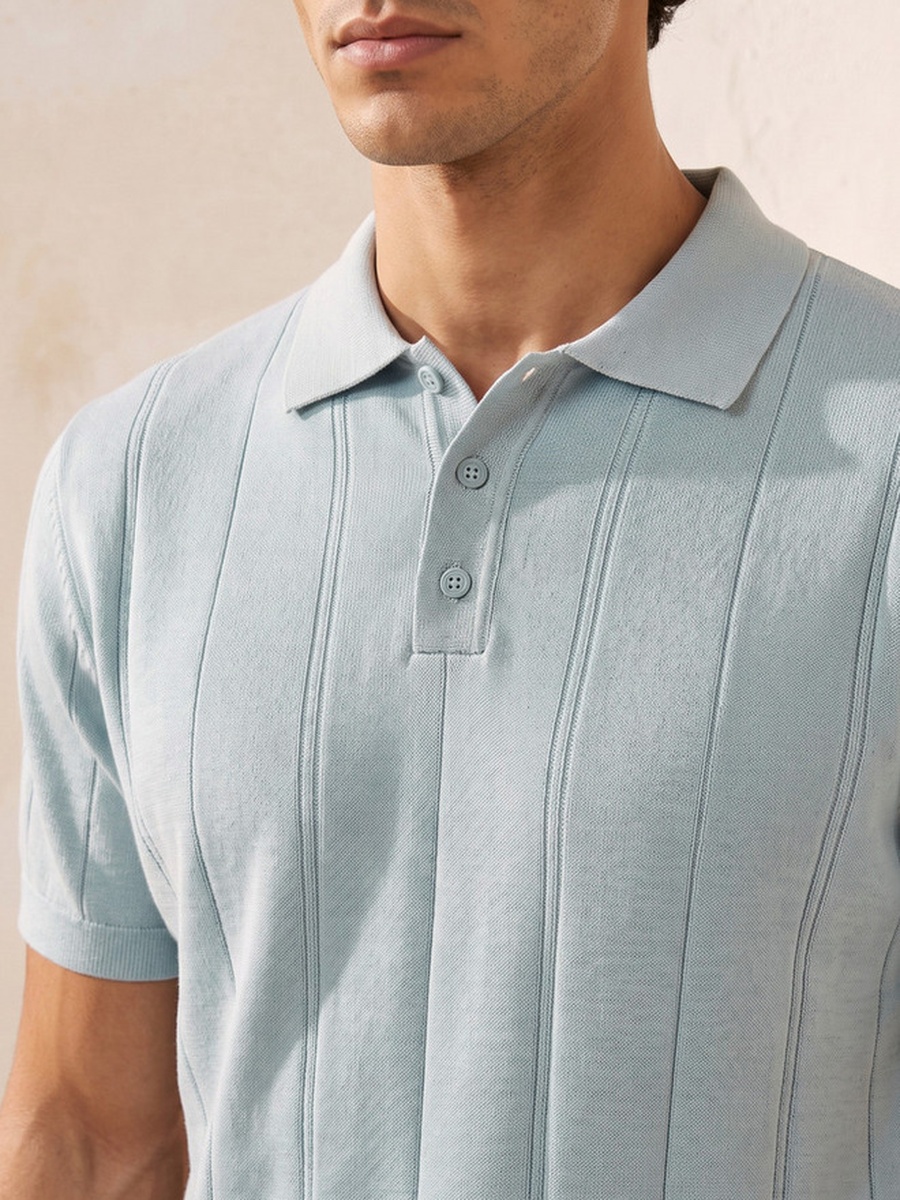 Short Sleeves Striped  Polo T-Shirt