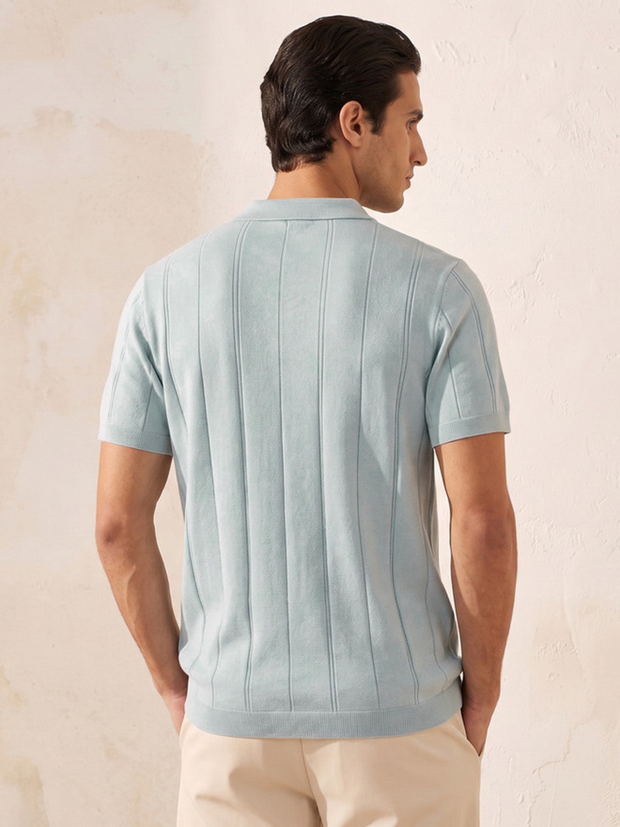 Short Sleeves Striped  Polo T-Shirt