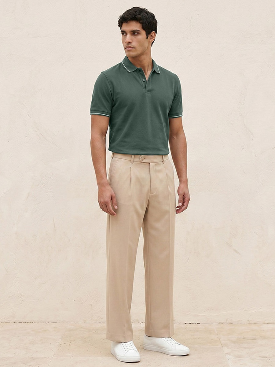 Short Sleeves Textured Polo T-Shirt