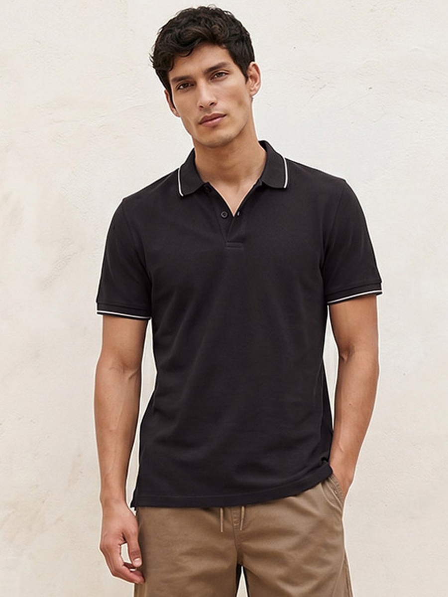 Short Sleeves Textured Polo T-Shirt