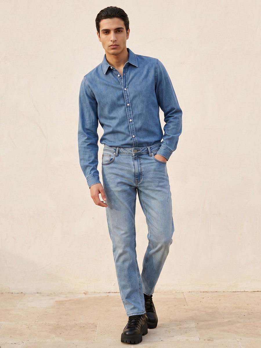 Regular Fit Collared Long Sleeves Shirt
