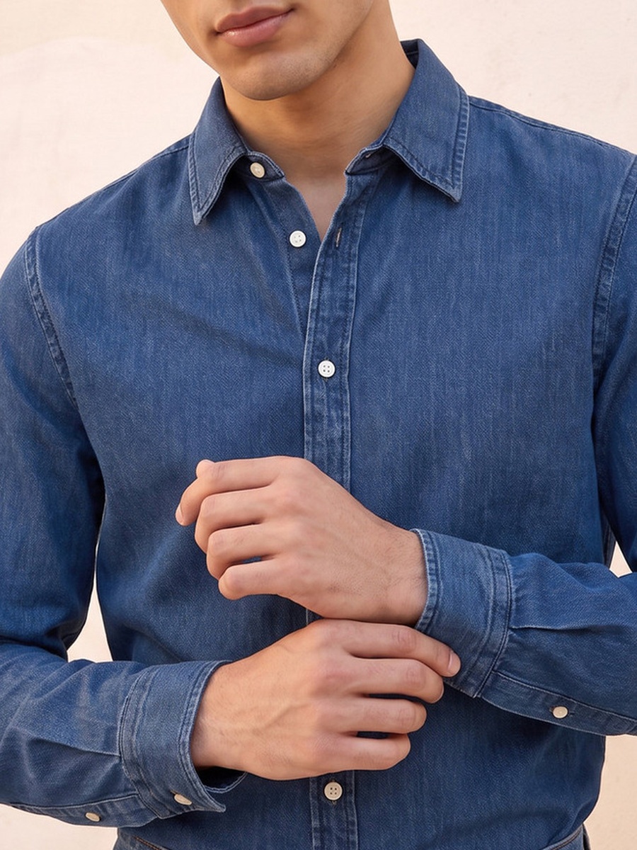 Regular Fit Collared Long Sleeves Shirt