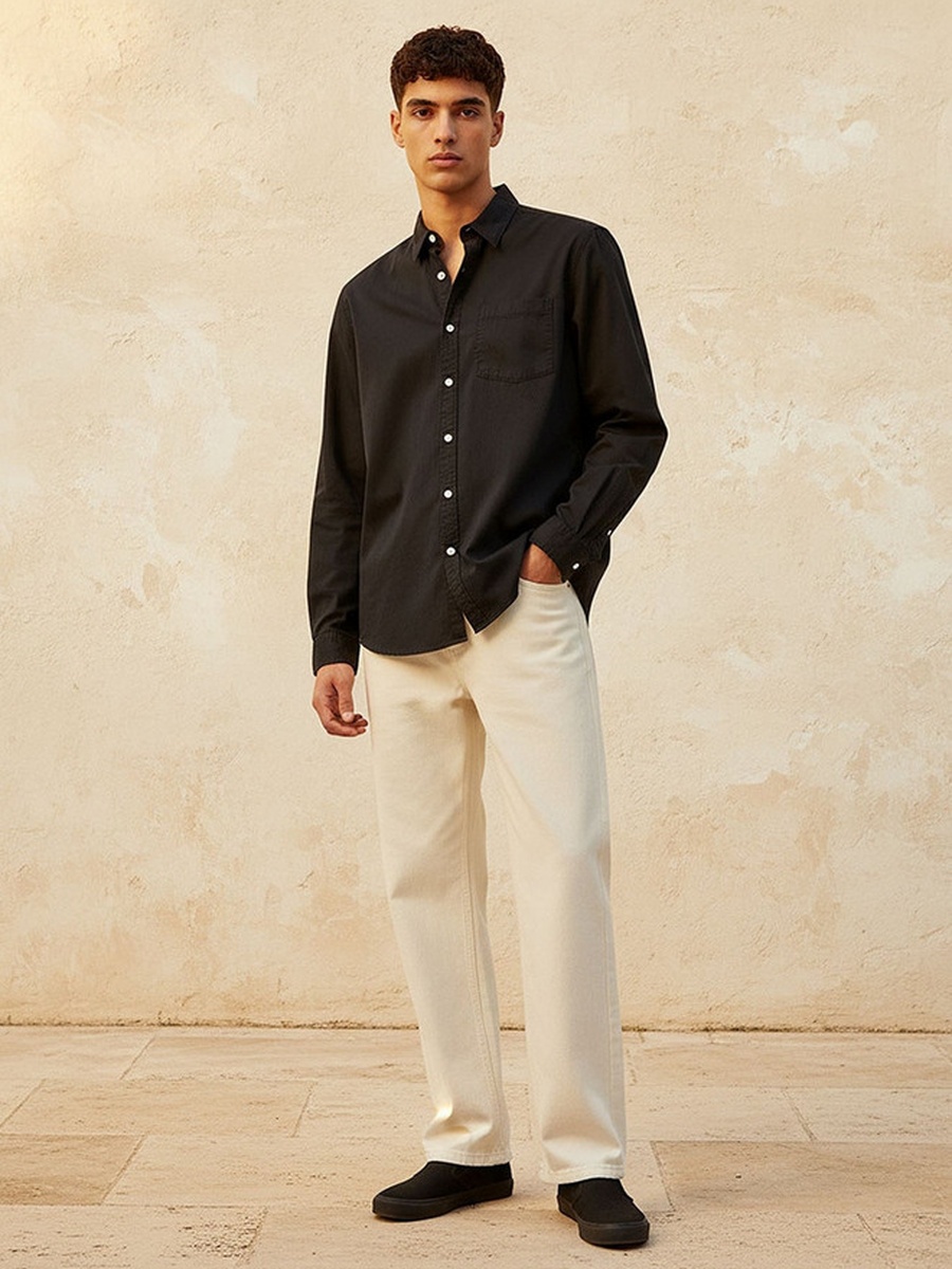 Regular Fit Collared Long Sleeves Shirt