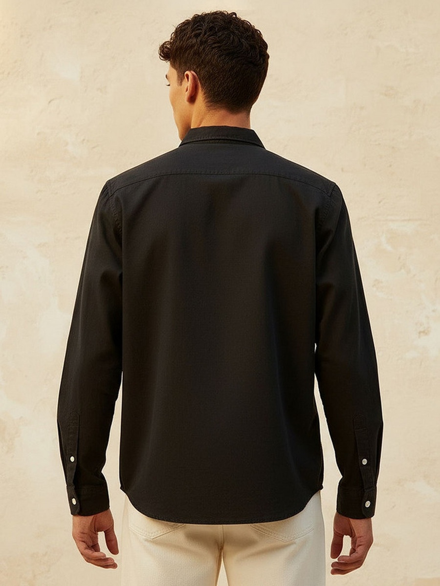 Regular Fit Collared Long Sleeves Shirt