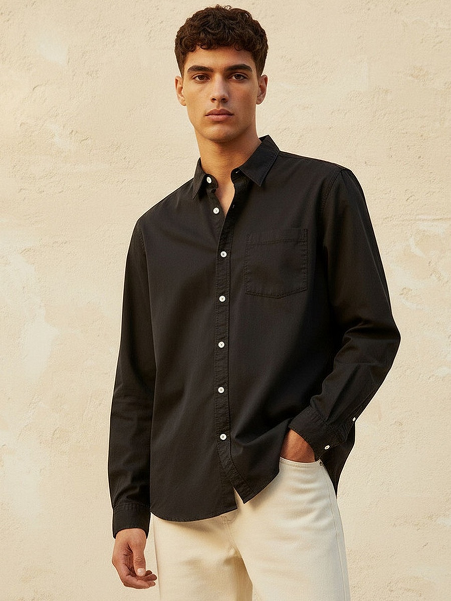 Regular Fit Collared Long Sleeves Shirt